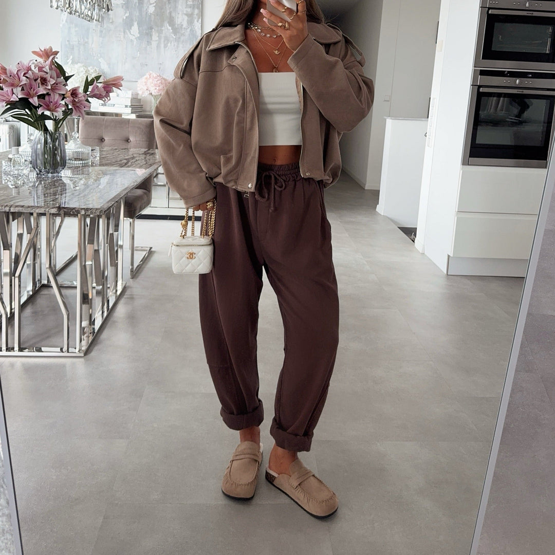 Aurore | Mules fourrées beiges façon mocassin