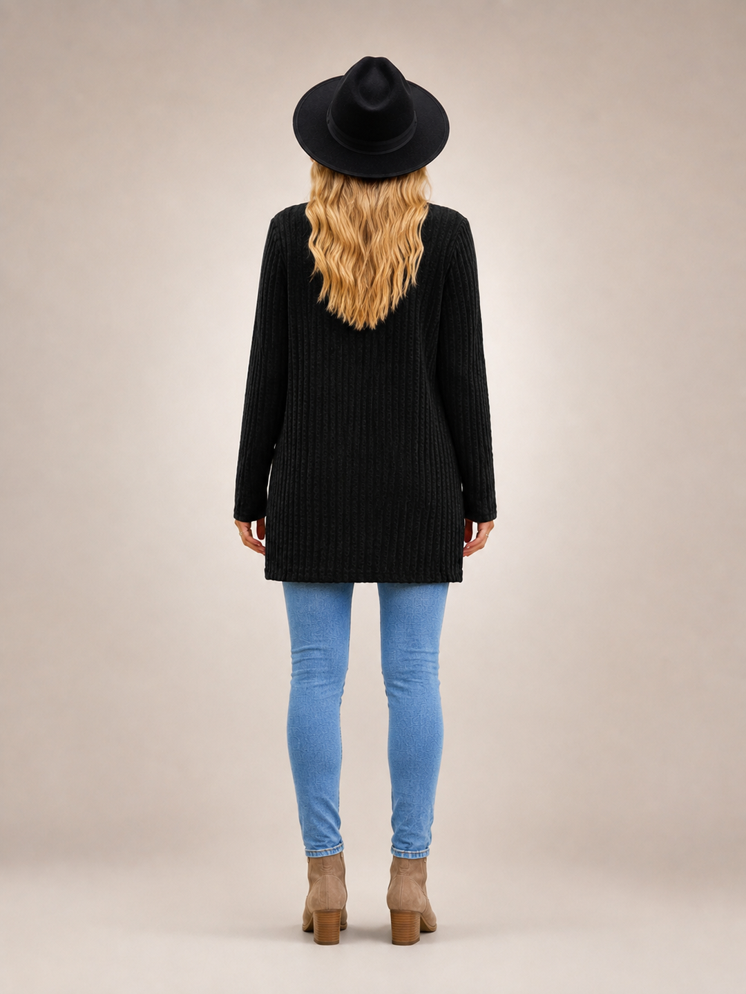 Éliane | Cardigan long boutonné col V