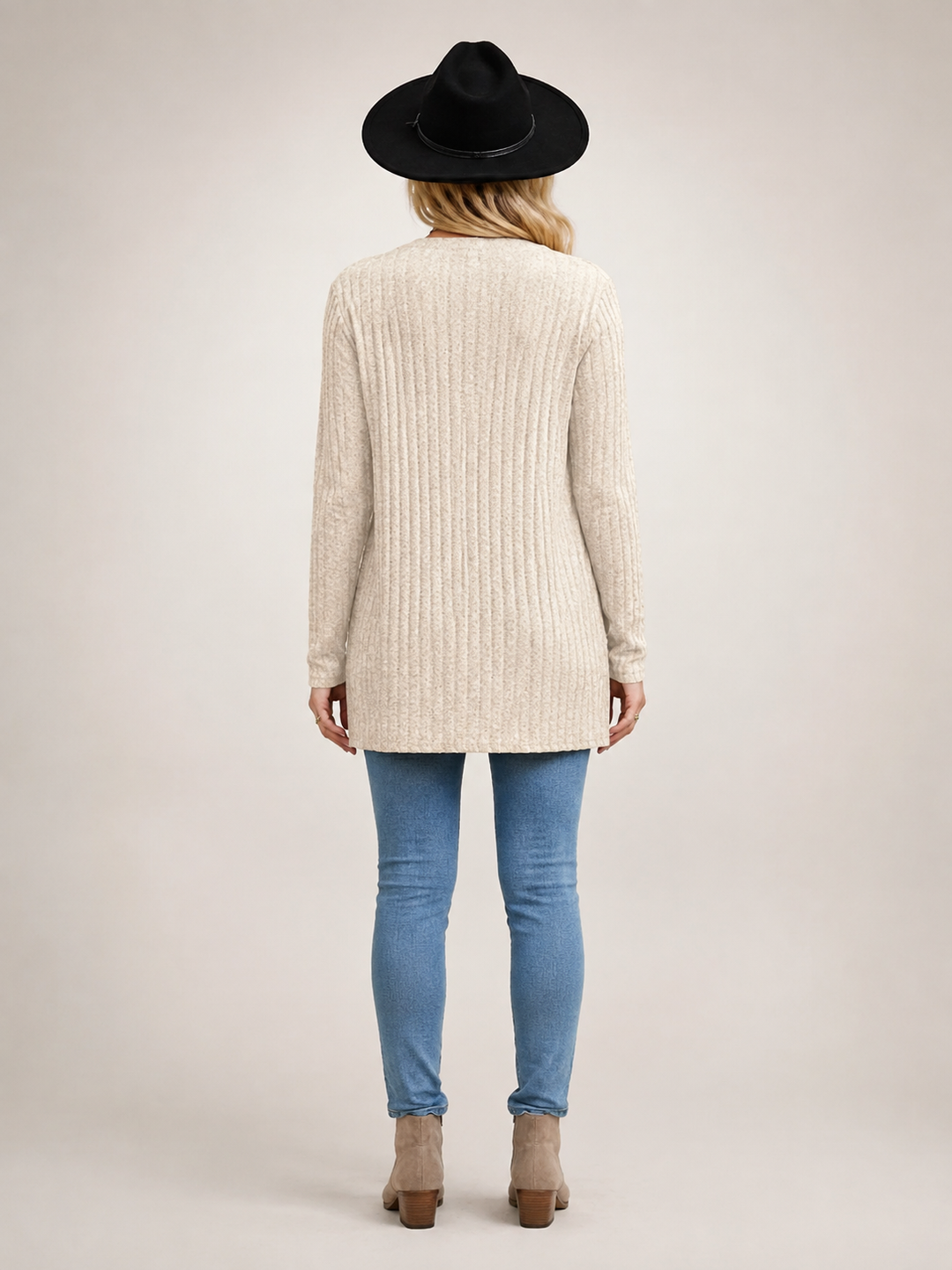 Éliane | Cardigan long boutonné col V