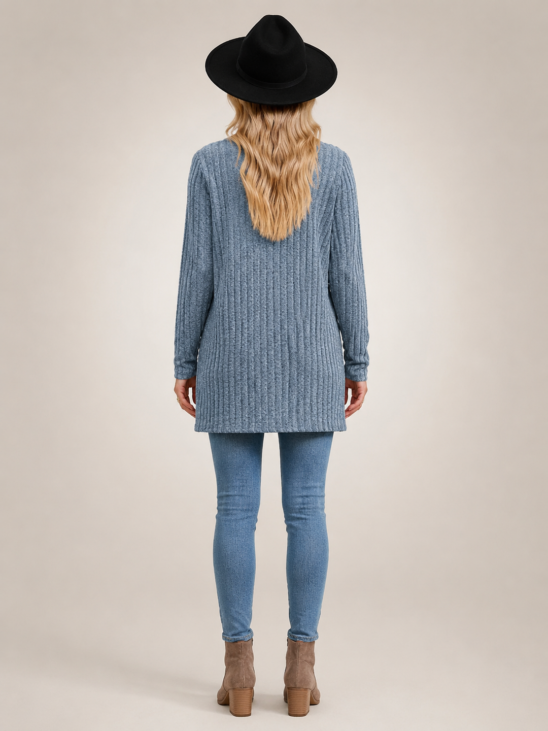 Éliane | Cardigan long boutonné col V