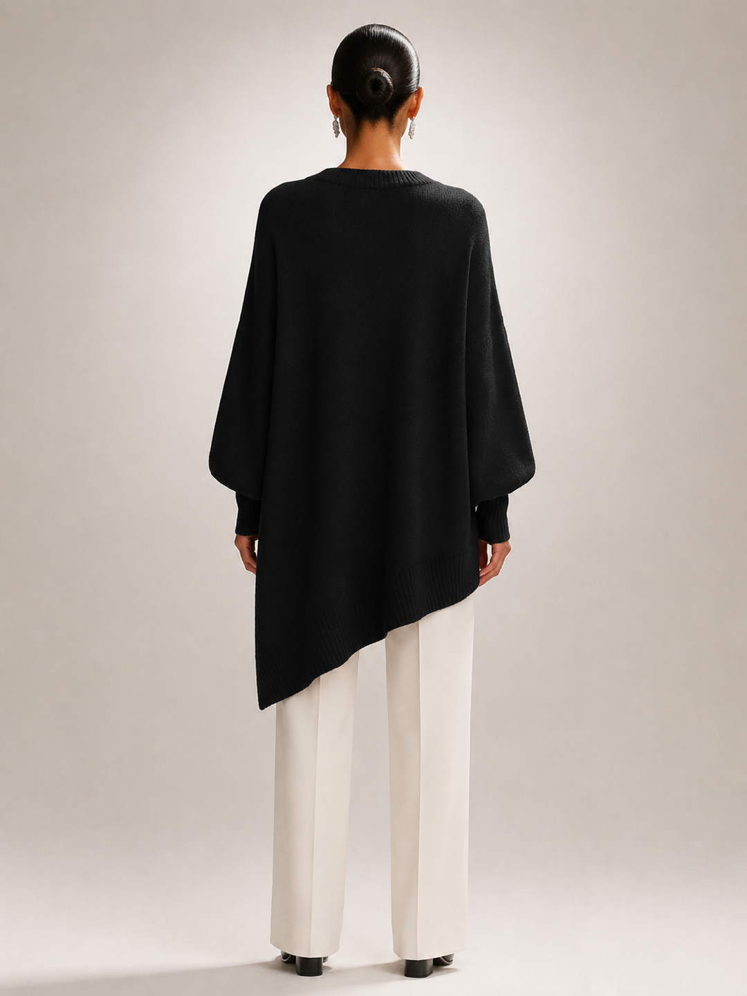 Élodie | Pull oversize drapé à ourlet asymétrique