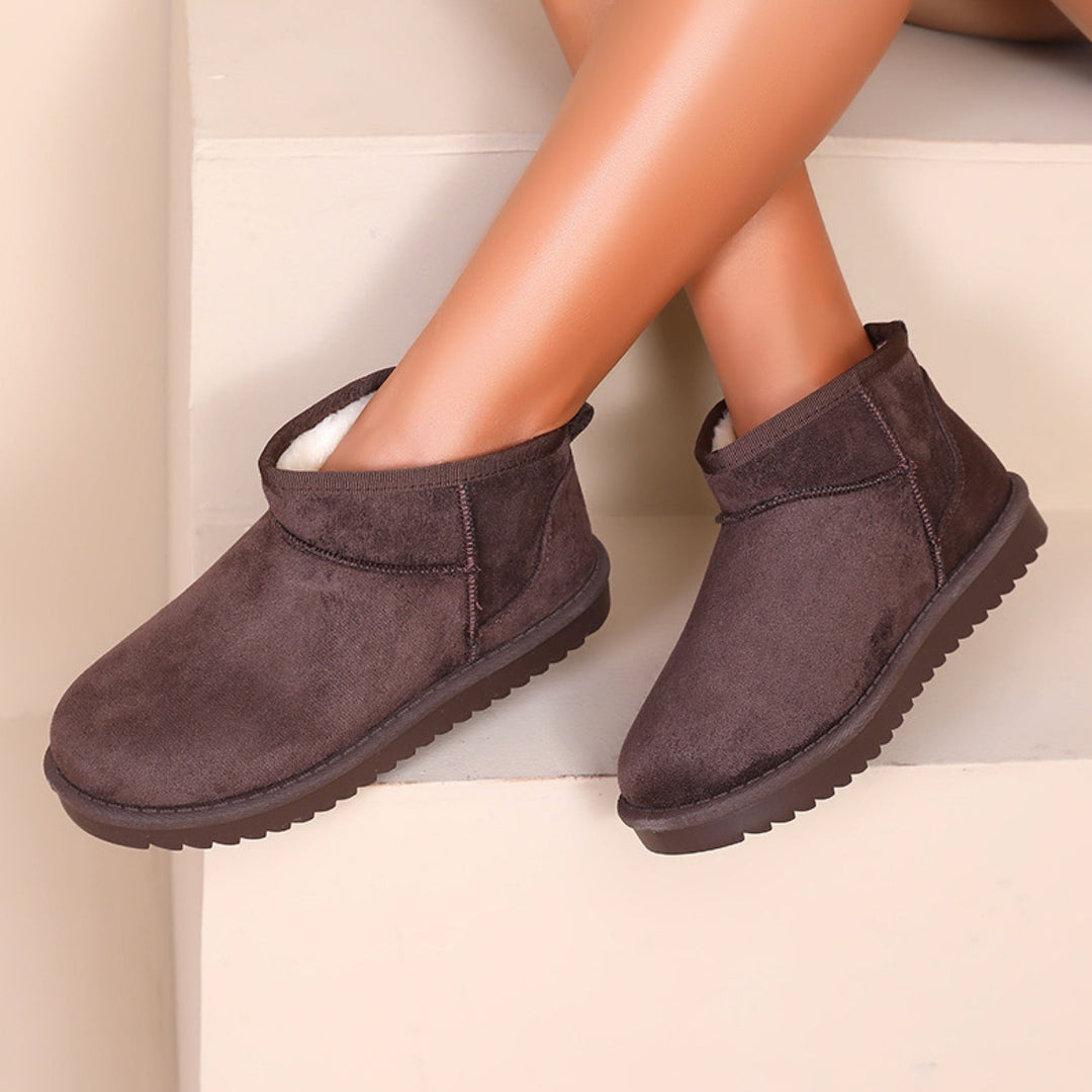 Léonie | Bottines fourrées marron