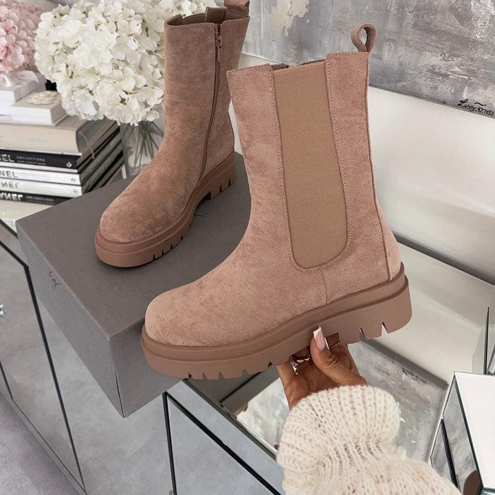 Florence | Bottines Chelsea beiges élégantes