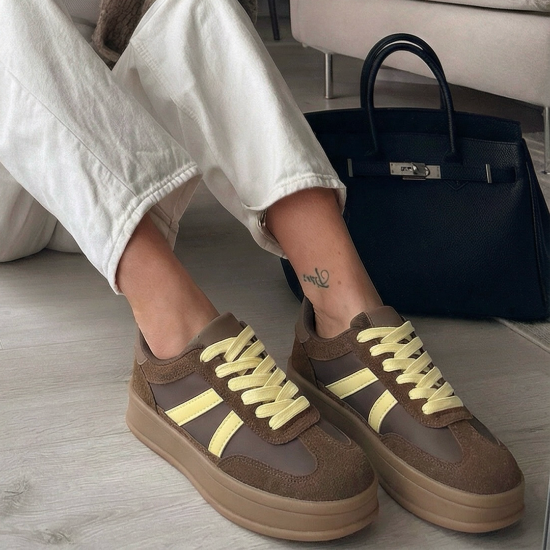 Flore | Baskets marron et jaune