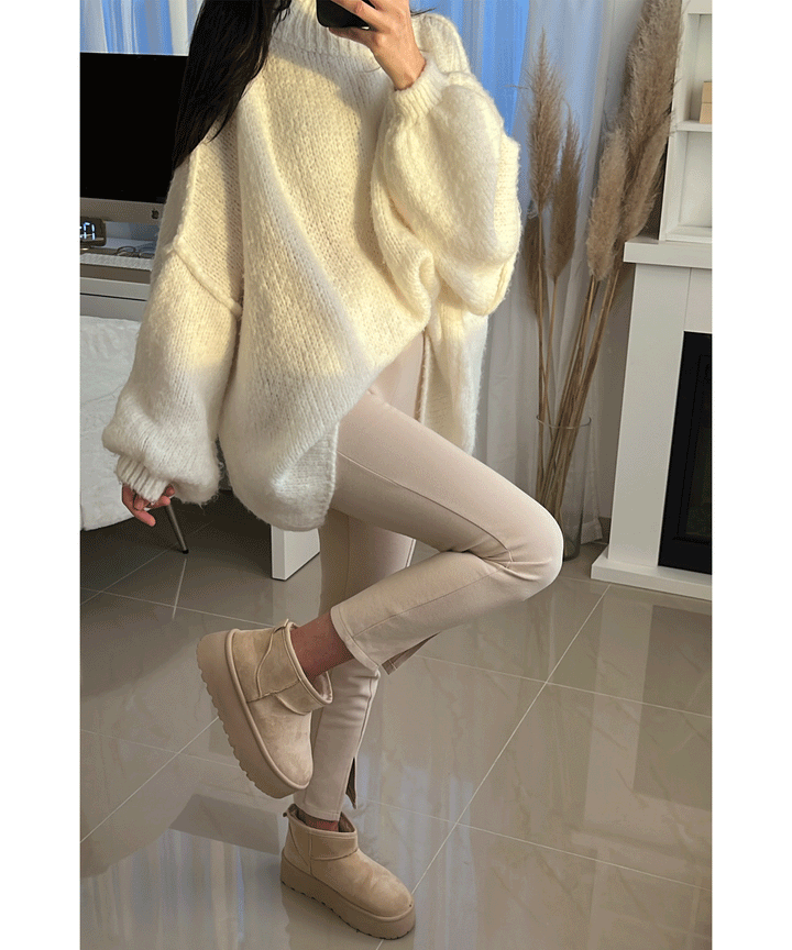 Rosalie | Bottines fourrées beiges à plateforme