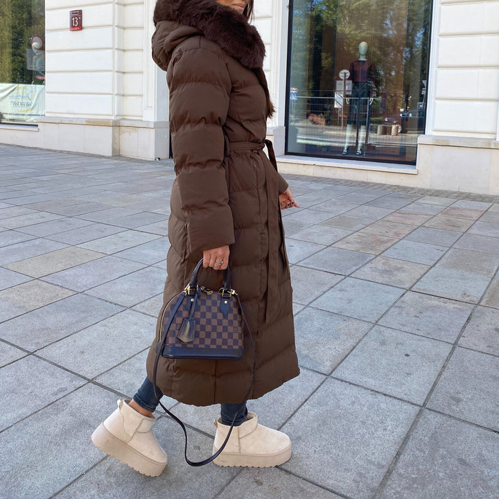 Rosalie | Bottines fourrées beiges à plateforme