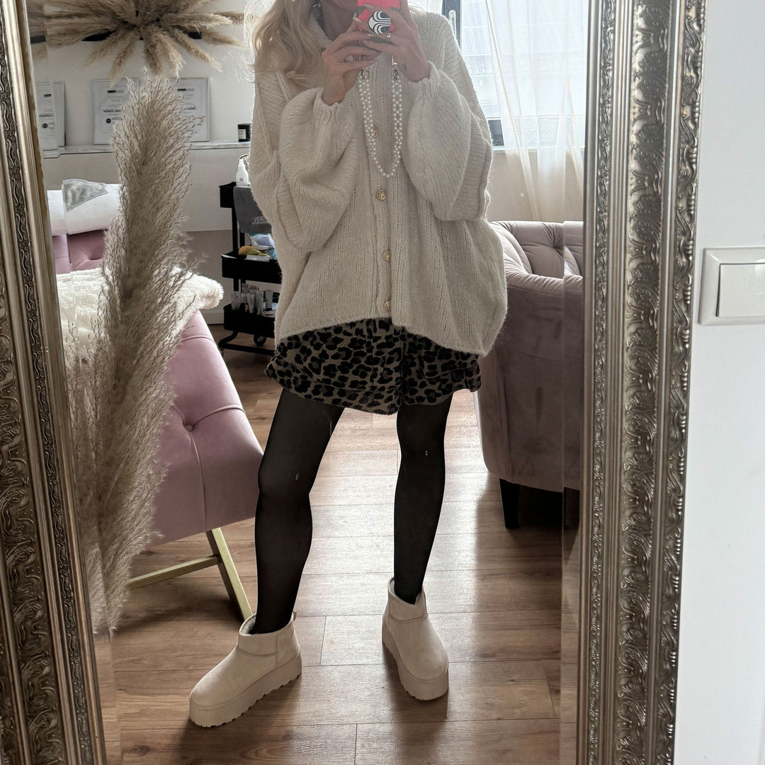 Rosalie | Bottines fourrées beiges à plateforme