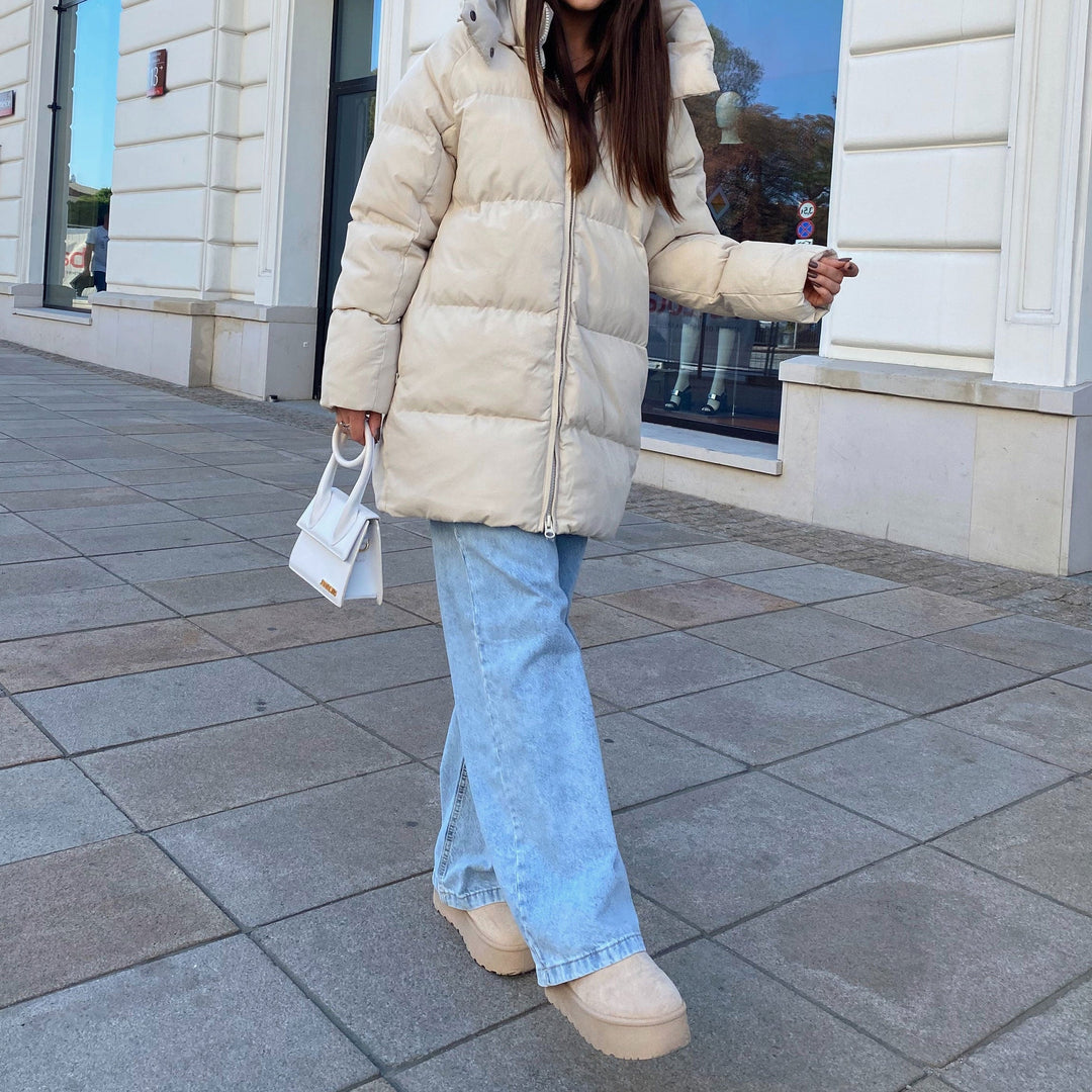 Rosalie | Bottines fourrées beiges à plateforme