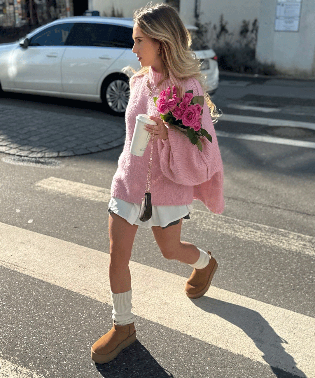 Valentine | Bottines fourrées châtaigne à plateforme