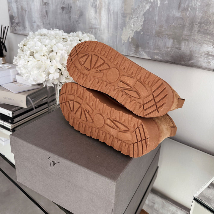Valentine | Bottines fourrées châtaigne à plateforme
