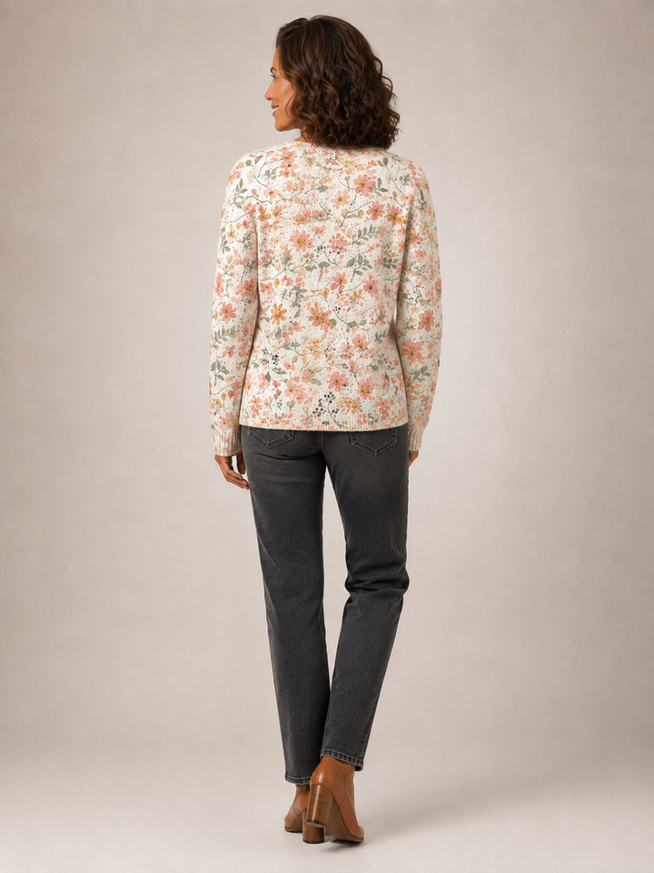 Greta | Cardigan fleuri vintage en maille