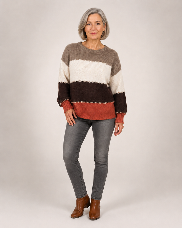 Harper | Pull moderne à blocs de couleur