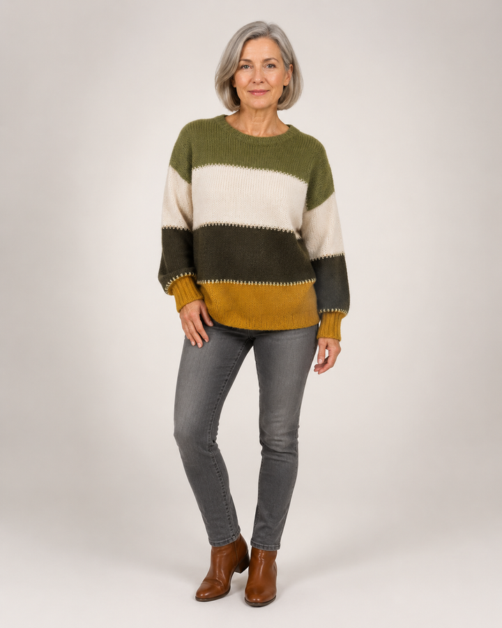 Harper | Pull moderne à blocs de couleur