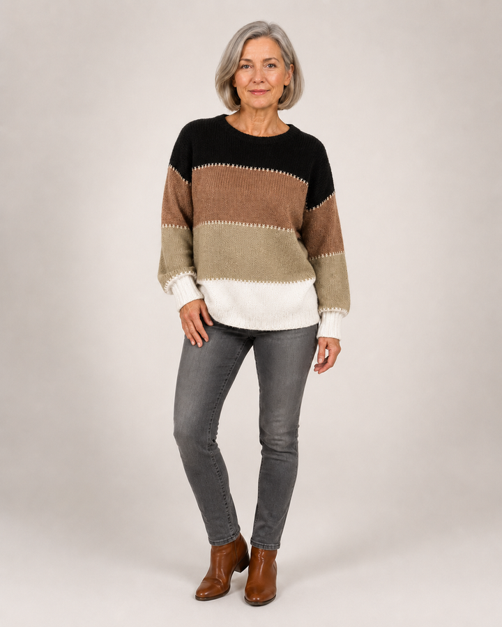 Harper | Pull moderne à blocs de couleur