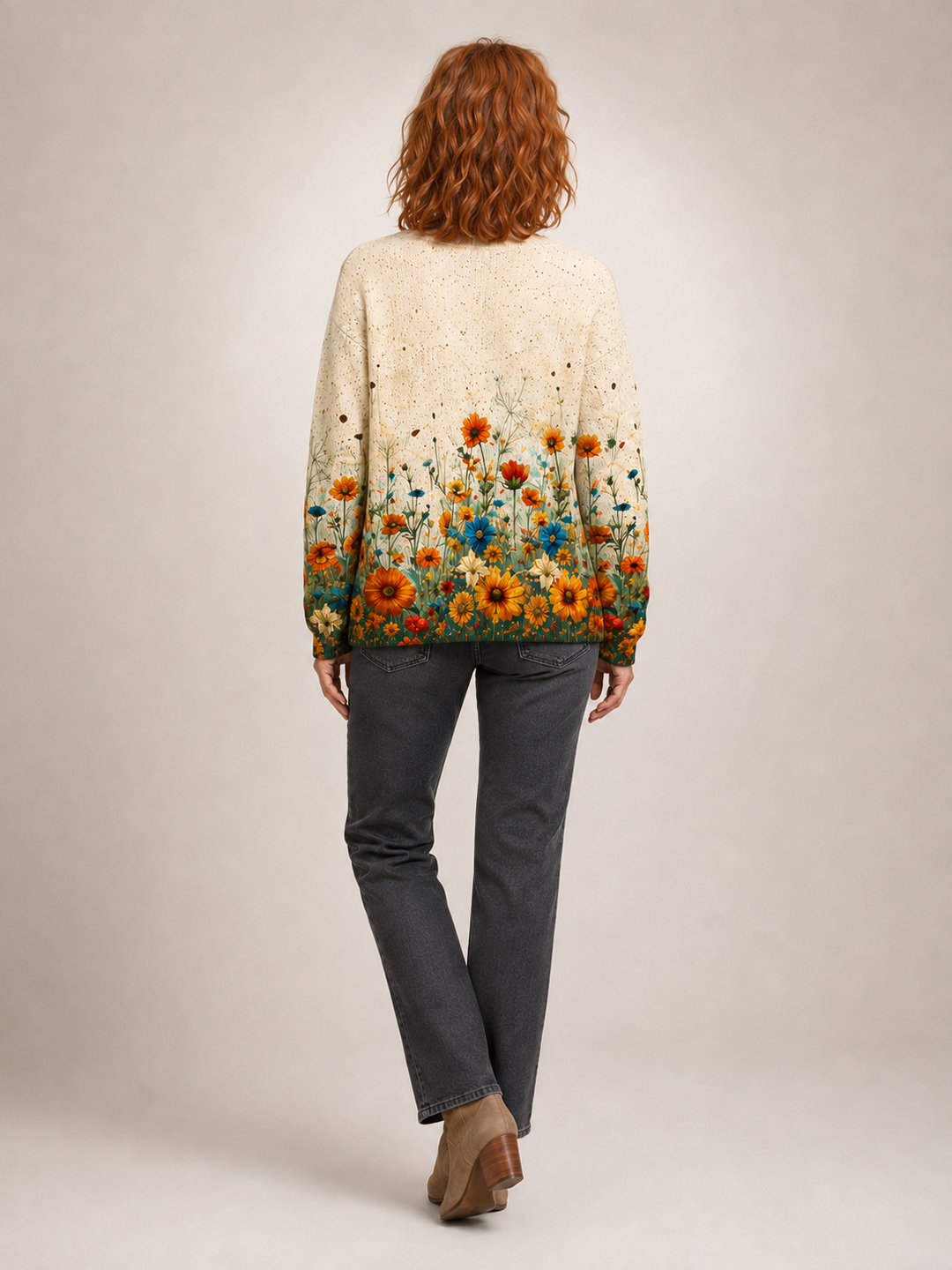 Helena | Cardigan fleuri vintage en maille