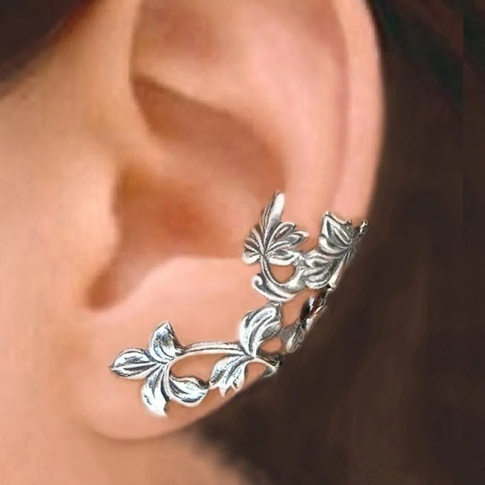 Liane Fleurie | Boucles d'oreilles argentées avec liane fleurie – Vue 01
