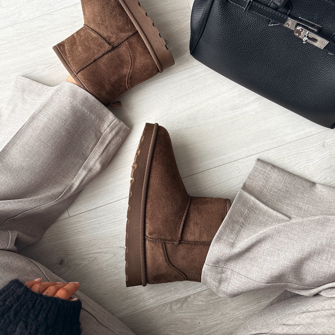 Bérénice | Bottines hautes fourrées marron