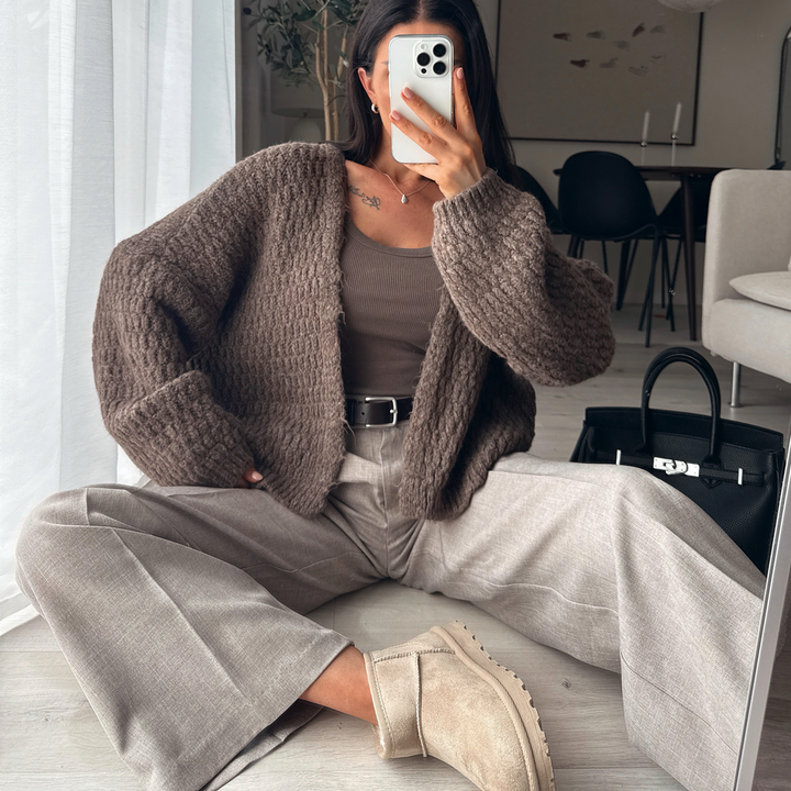 Agathe | Bottines fourrées beiges véganes