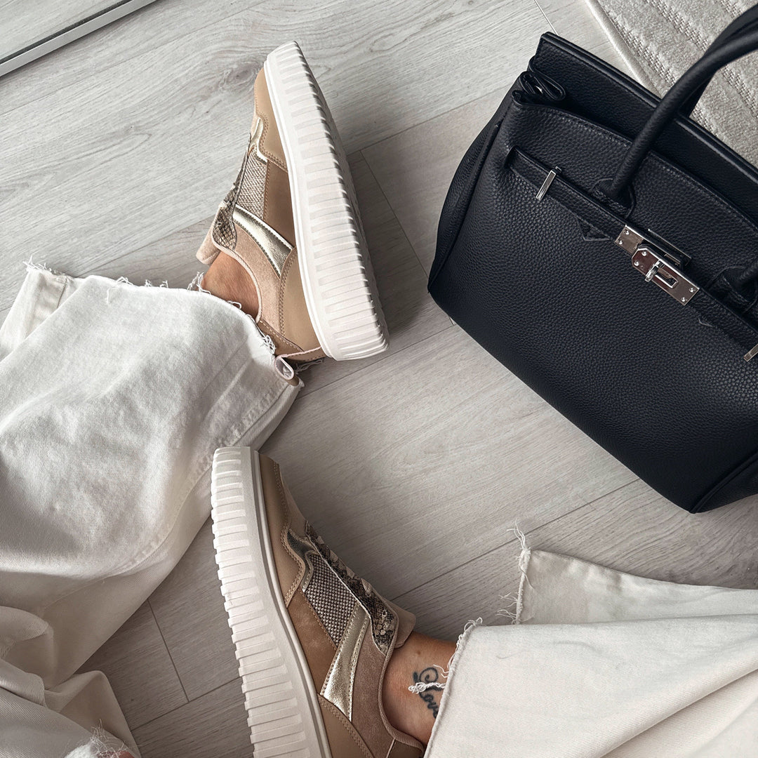 Maud | Baskets taupe confortables