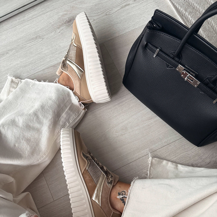 Maud | Baskets taupe confortables