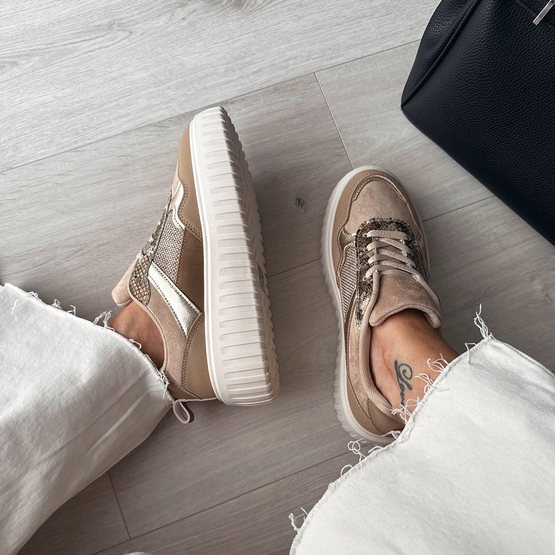 Maud | Baskets taupe confortables