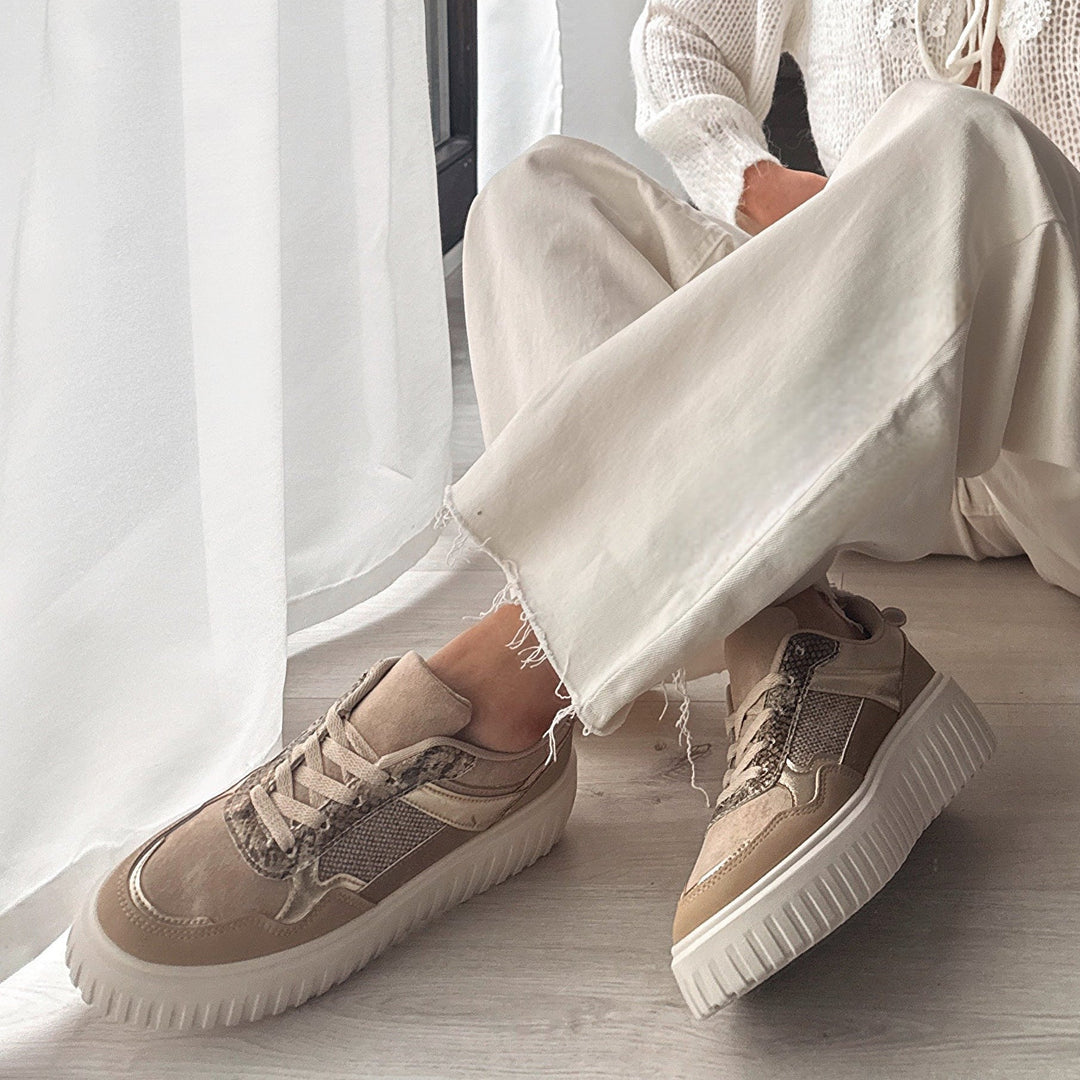 Maud | Baskets taupe confortables