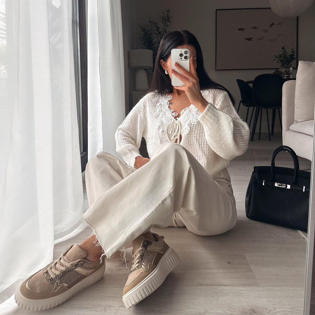 Maud | Baskets taupe confortables