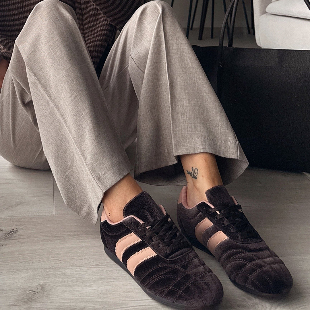 Violette | Baskets marron à lacets
