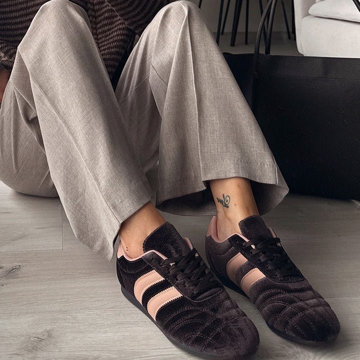Violette | Baskets marron à lacets