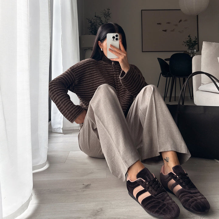 Violette | Baskets marron à lacets
