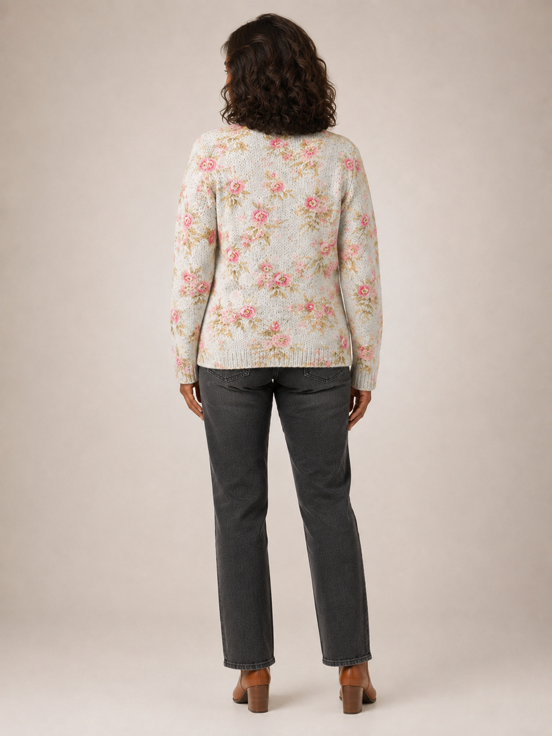 Kerensa | Cardigan fleuri vintage en maille