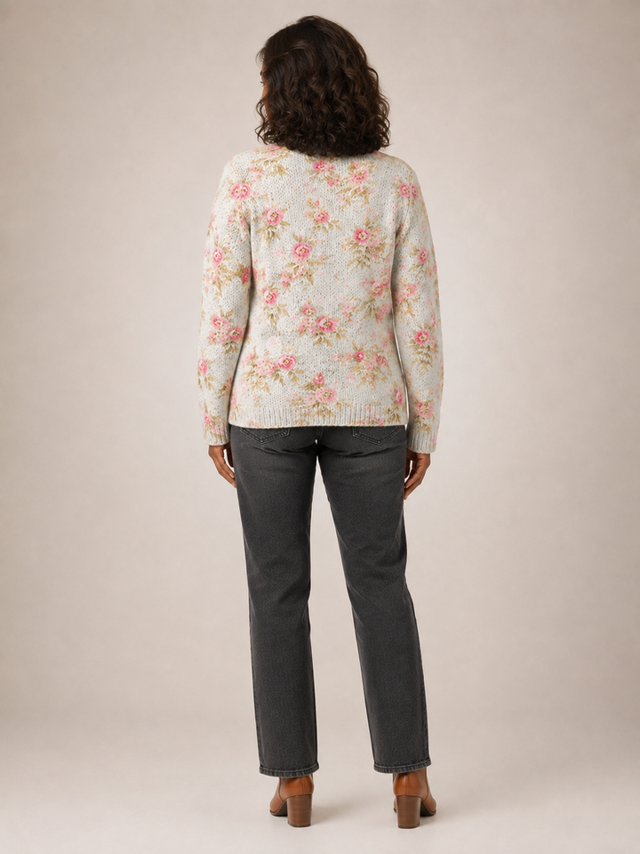 Kerensa | Cardigan fleuri vintage en maille