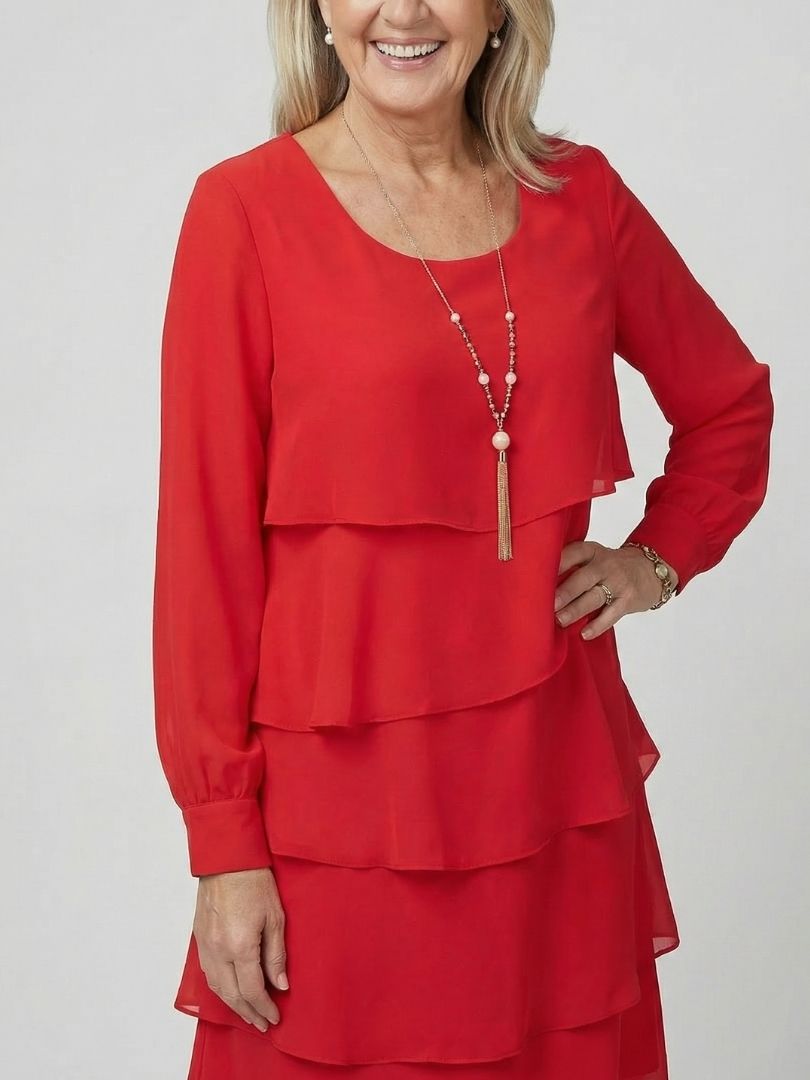 Barbara — Robe à volants et manches longues