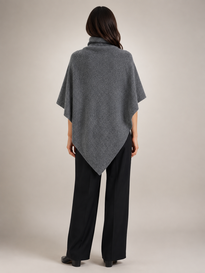 Léonie | Poncho asymétrique col roulé