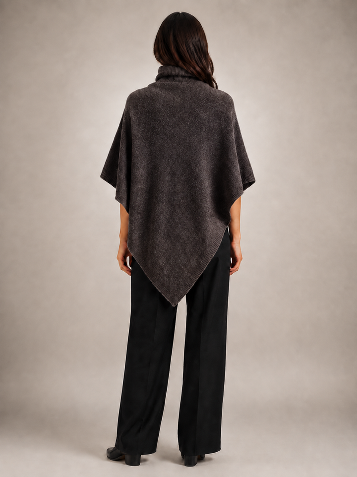 Léonie | Poncho asymétrique col roulé