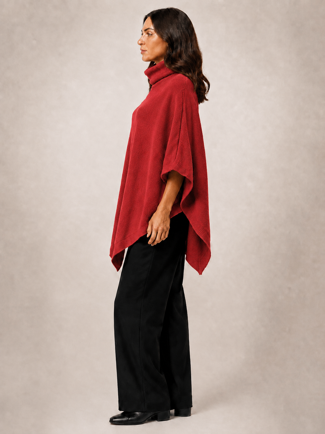 Léonie | Poncho asymétrique col roulé