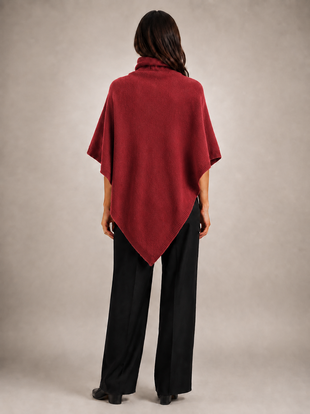 Léonie | Poncho asymétrique col roulé