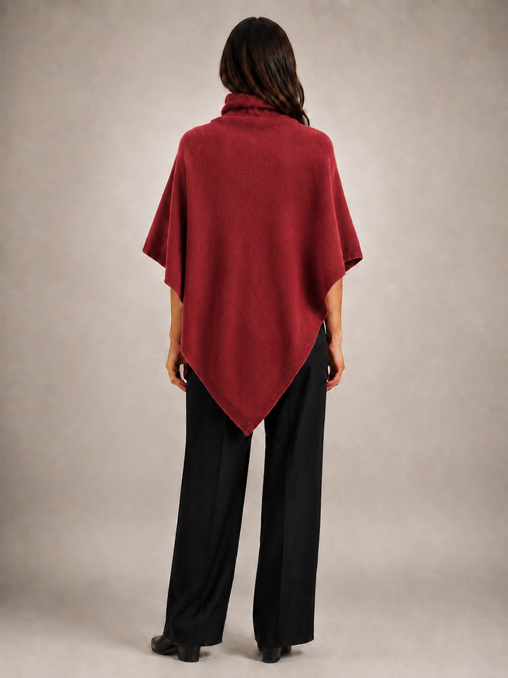 Léonie | Poncho asymétrique col roulé