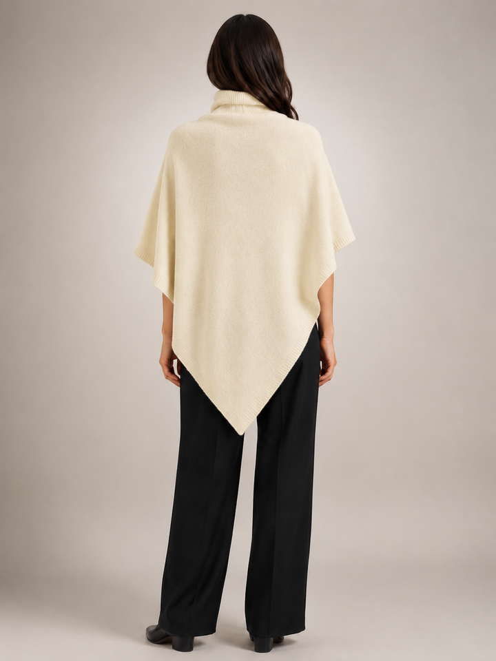 Léonie | Poncho asymétrique col roulé