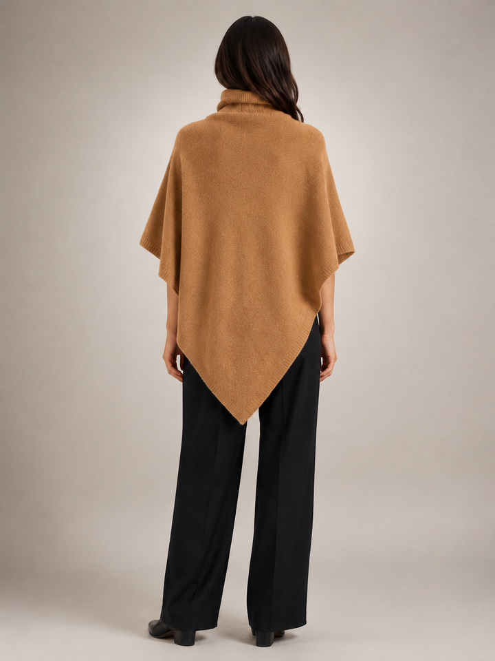 Léonie | Poncho asymétrique col roulé