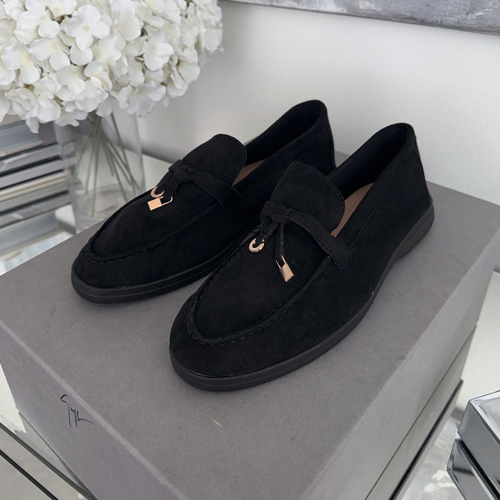 Fleur | Mocassins noirs élégants