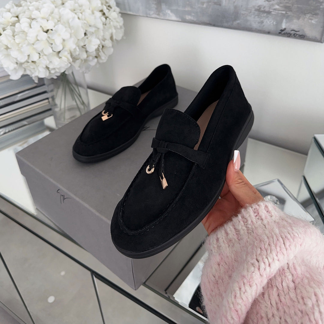 Fleur | Mocassins noirs élégants