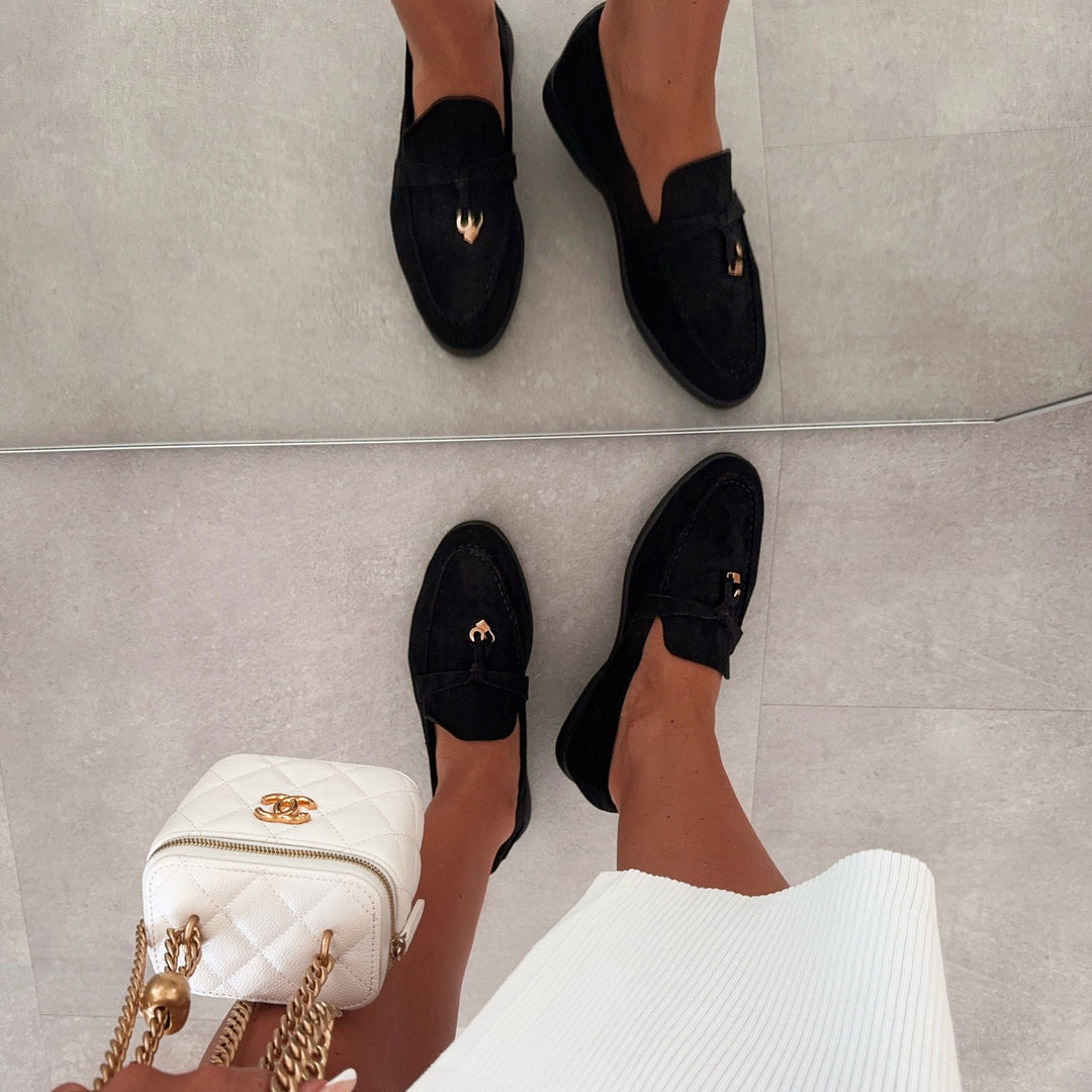 Fleur | Mocassins noirs élégants