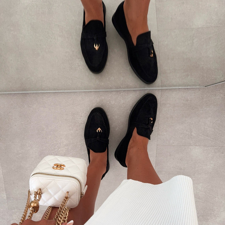 Fleur | Mocassins noirs élégants