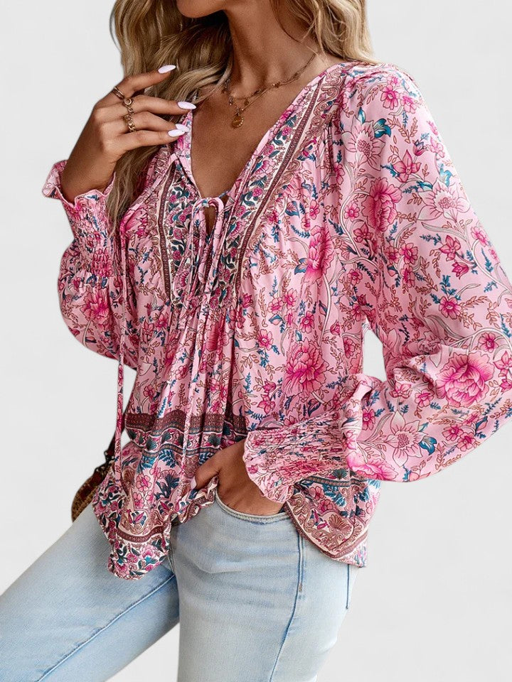 Anaïse | Blouse bohème à manches ballon
