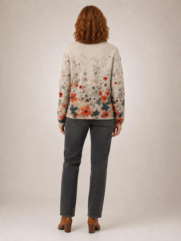 Sabrina | Cardigan fleuri vintage en maille