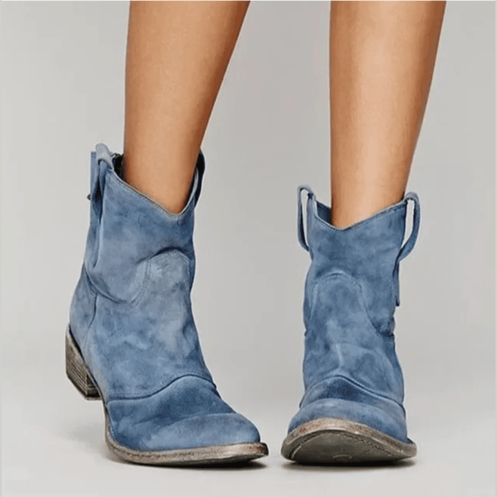 Loïse | Bottines western en suédine — Bleu
