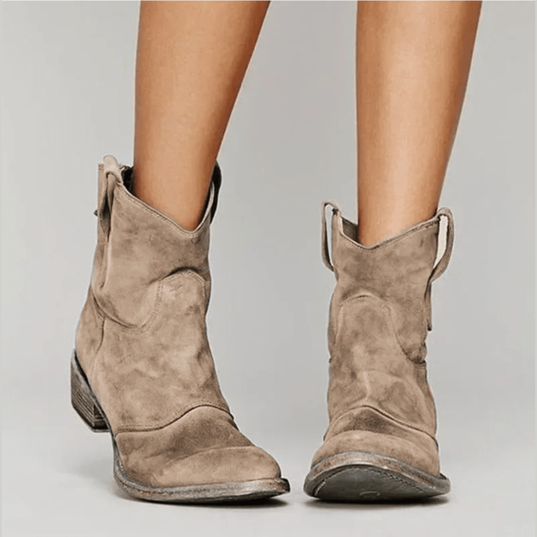 Loïse | Bottines western en suédine — Taupe