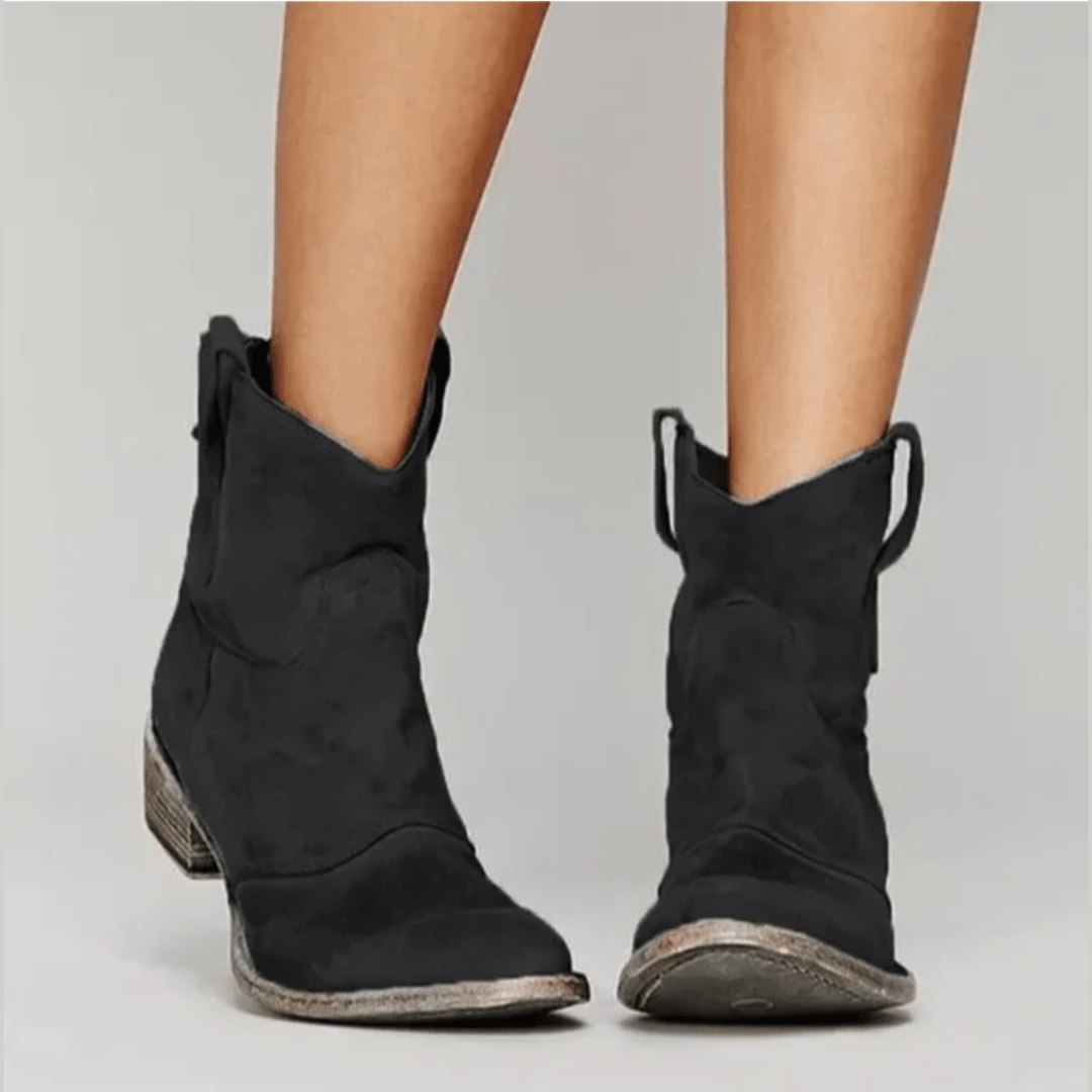 Loïse | Bottines western en suédine — Noir