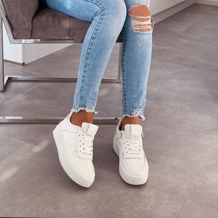 Isabeau | Baskets blanches épurées
